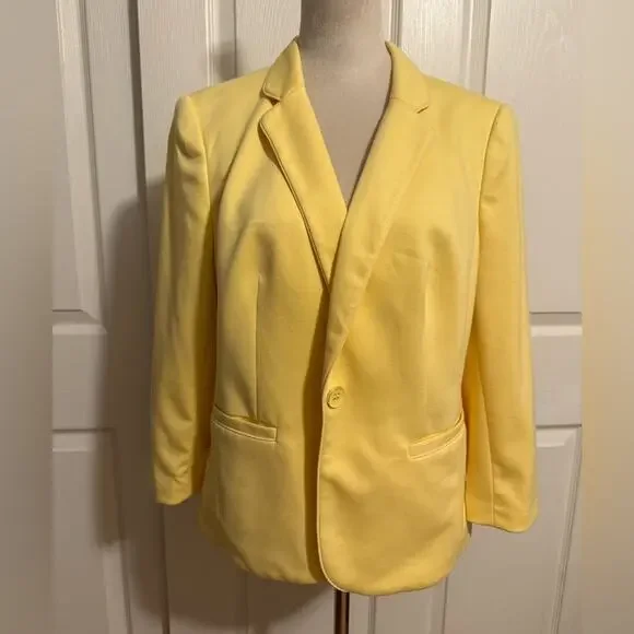 The Limited Yellow Blazer Jacket Size L - Picture 1 of 11